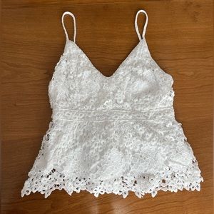 Abercrombie White Lace Spaghetti Strap Tank Women’s M